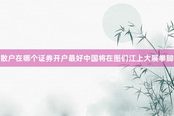 散户在哪个证券开户最好中国将在图们江上大展拳脚